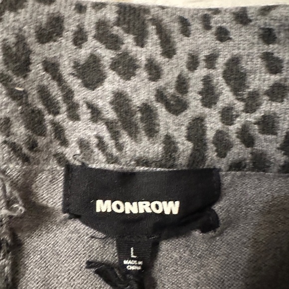 Monrow Mini Leopard Sport Cashmere Blend Sweatpants - NWT - Size L - Picture 7 of 11